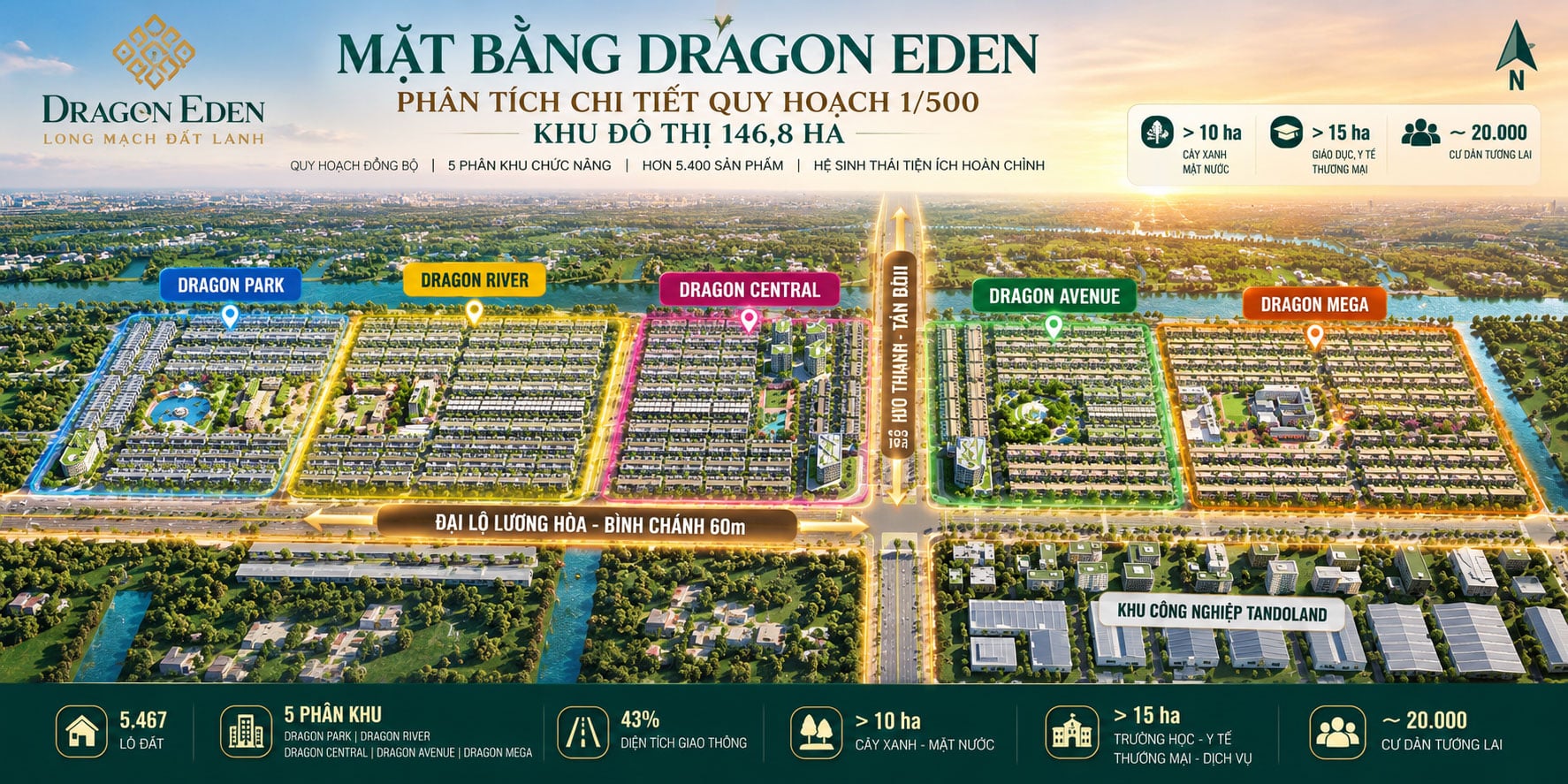 Mặt bằng Dragon Eden: Phân tích chi tiết quy hoạch 1/500